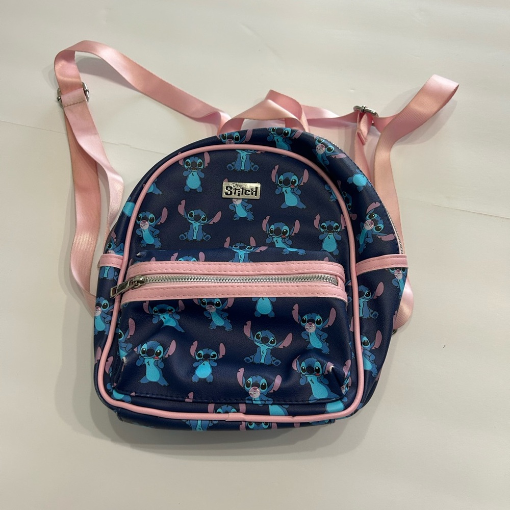 Stitch Backpack - Navy and Pink